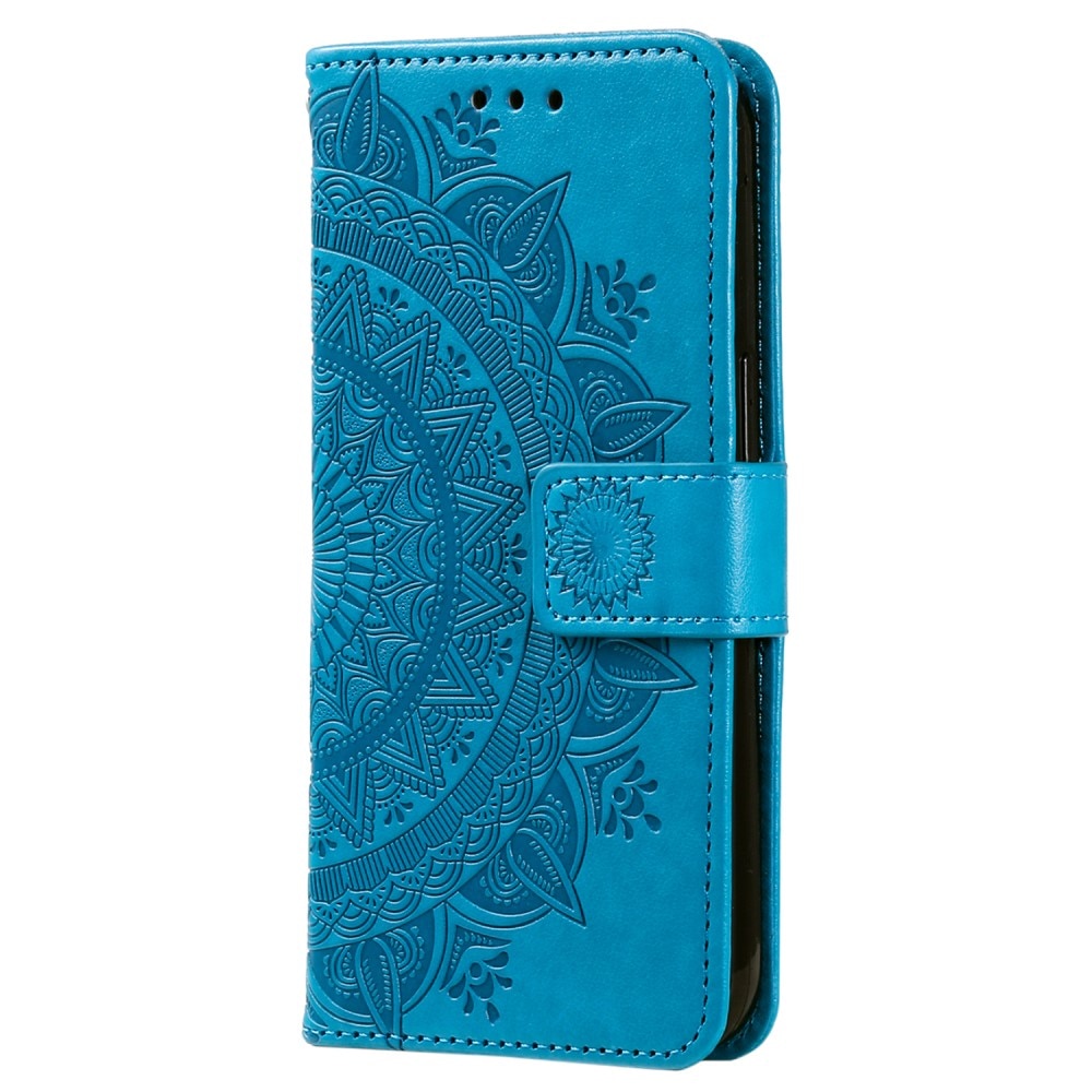 Funda de Cuero Mandala Samsung Galaxy S24 azul