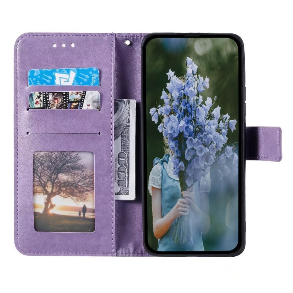 Funda de Cuero Mandala Samsung Galaxy S24 violeta