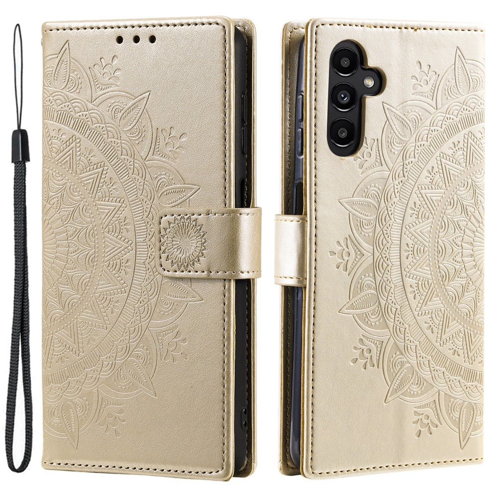 Funda de Cuero Mandala Samsung Galaxy S24 oro