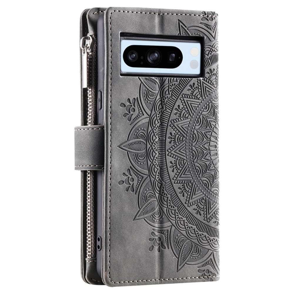 Funda Mandala tipo billetera Google Pixel 8 Pro, gris