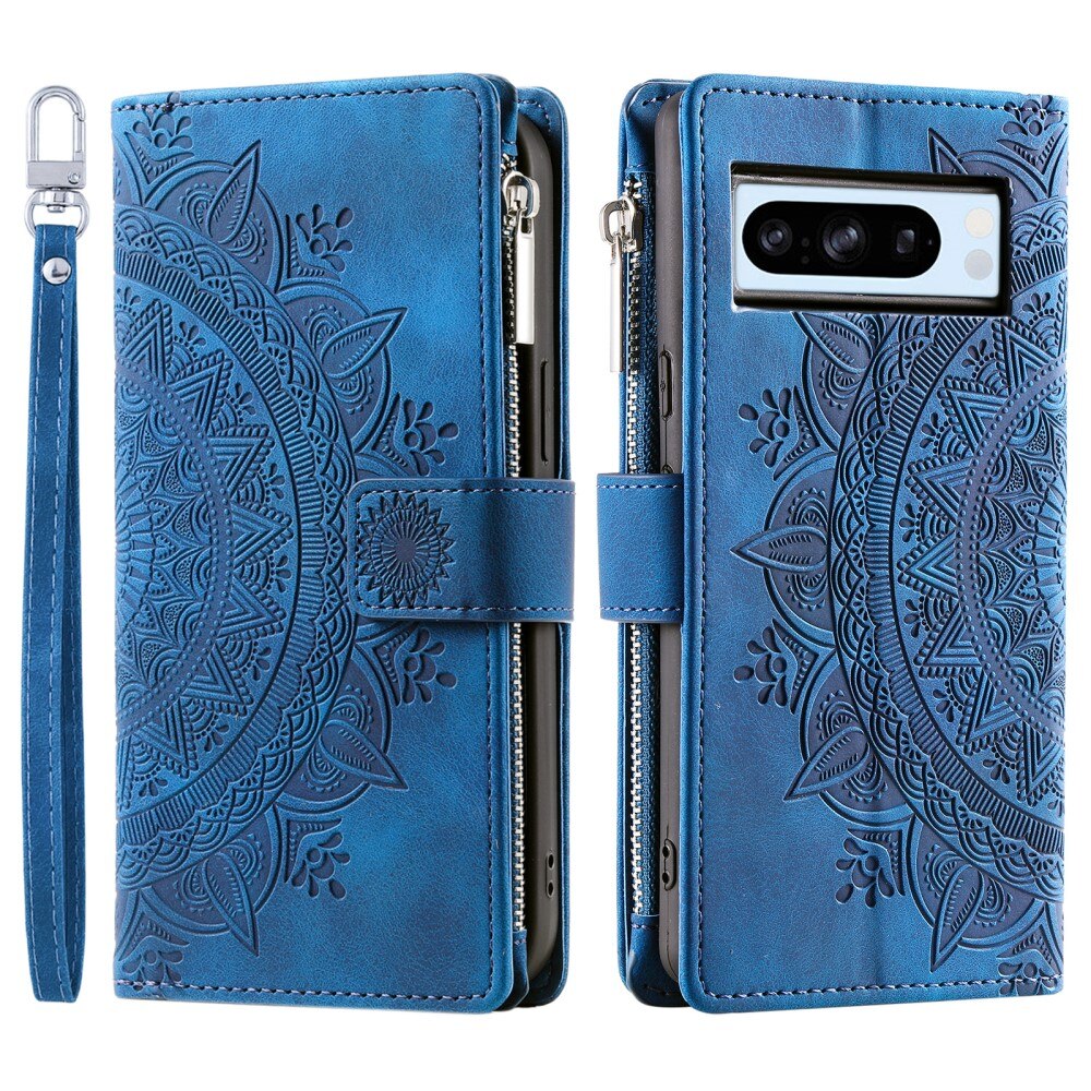 Funda Mandala tipo billetera Google Pixel 8 Pro, azul