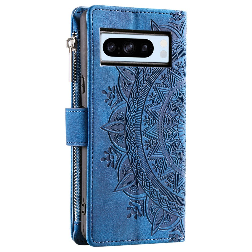 Funda Mandala tipo billetera Google Pixel 8 Pro, azul