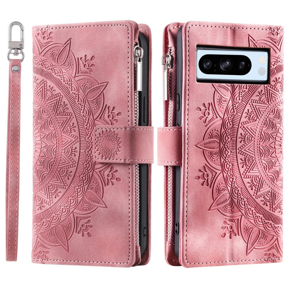 Funda Mandala tipo billetera Google Pixel 8 Pro, rosado