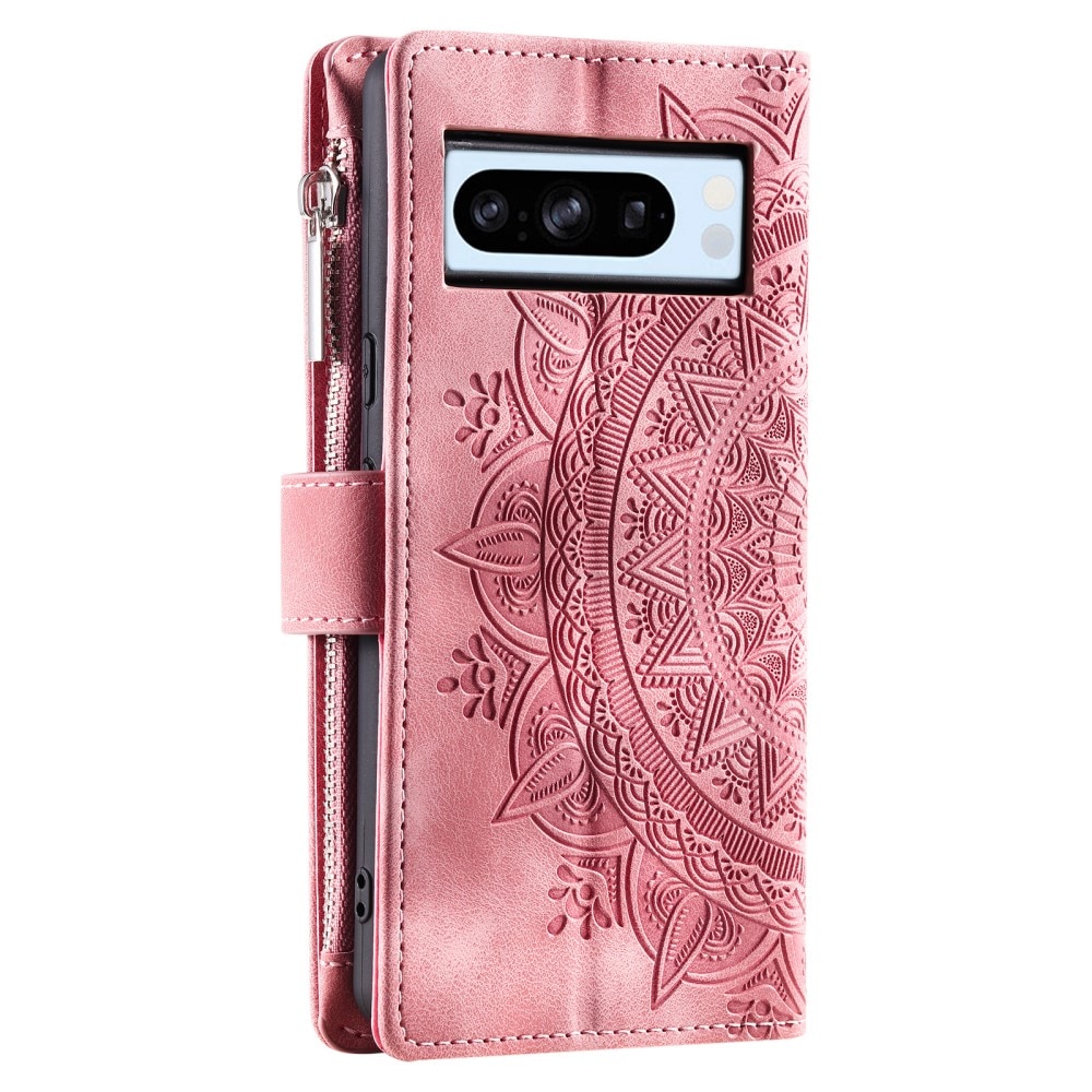 Funda Mandala tipo billetera Google Pixel 8 Pro, rosado