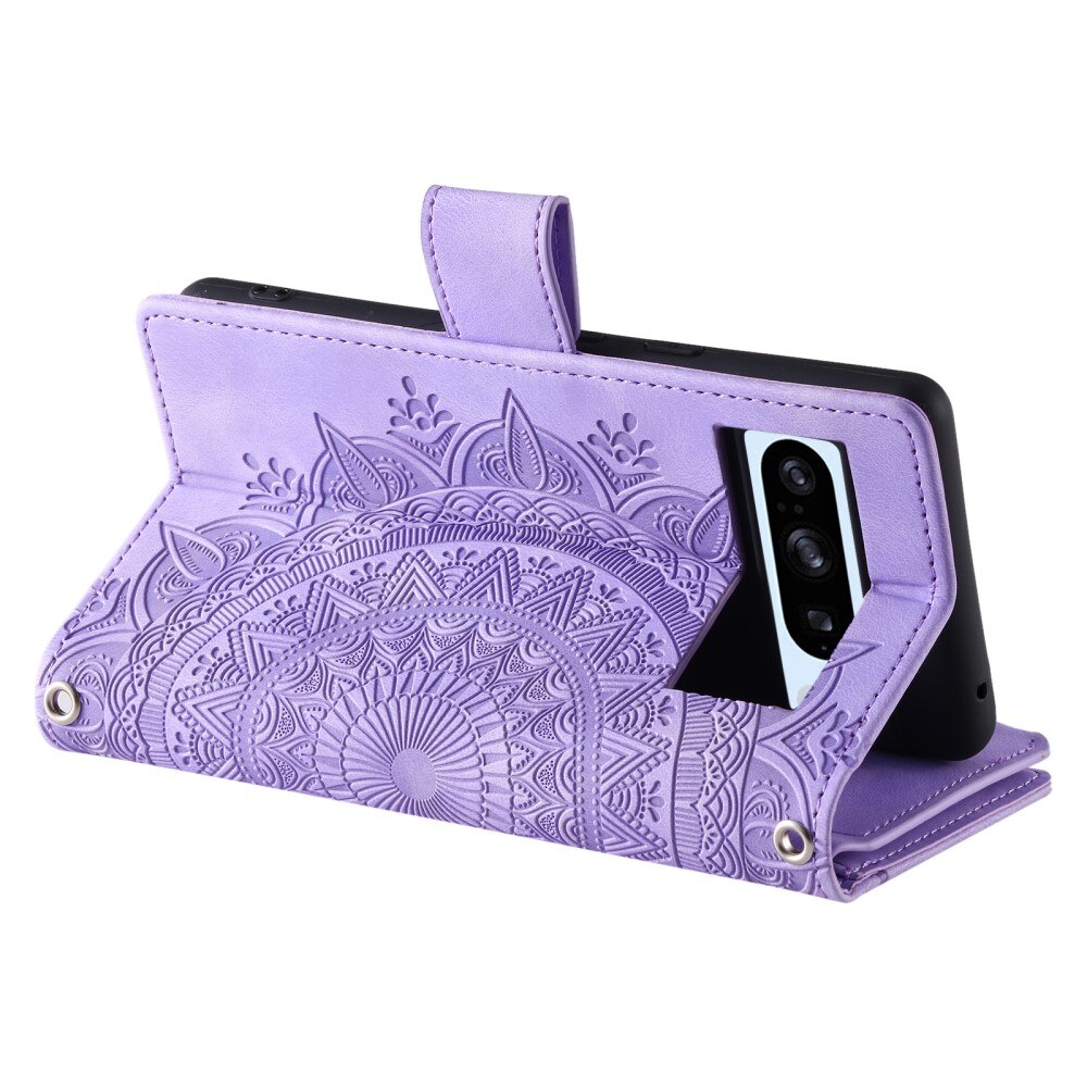 Funda Mandala tipo billetera Google Pixel 8 Pro, violeta