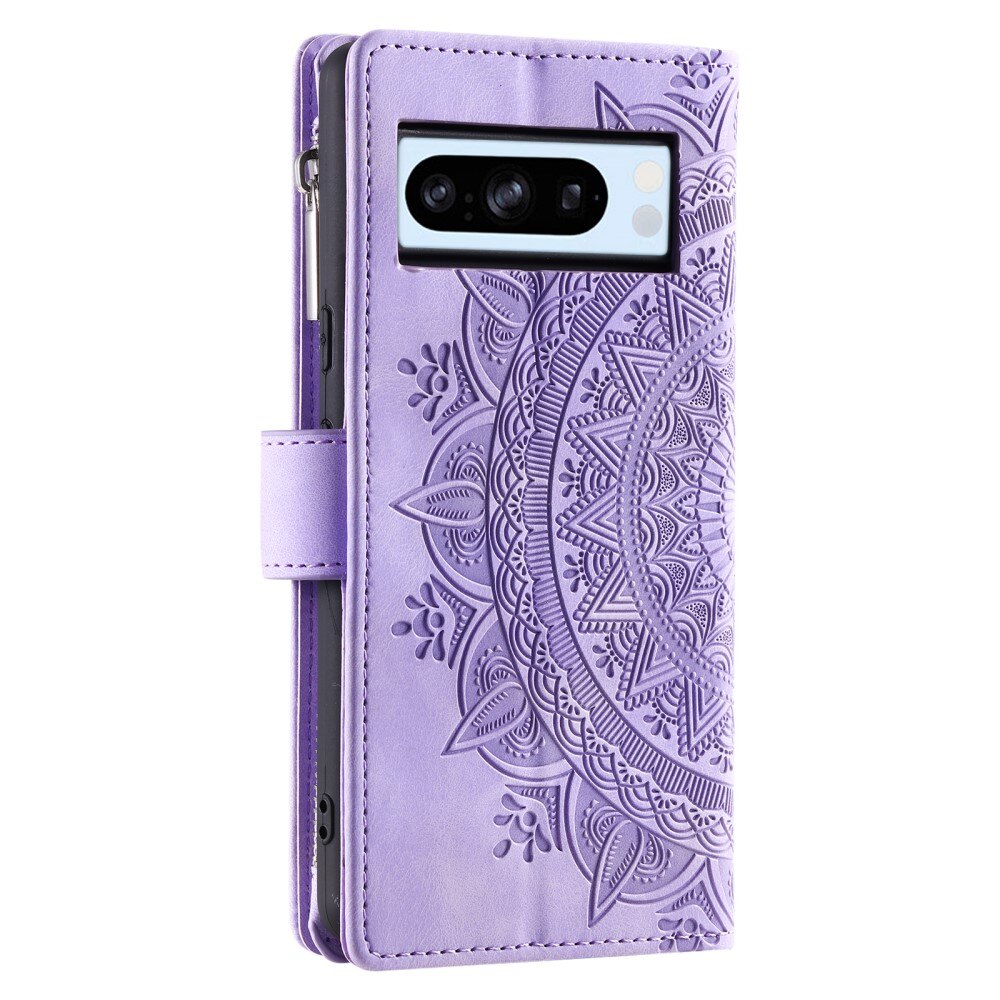 Funda Mandala tipo billetera Google Pixel 8 Pro, violeta