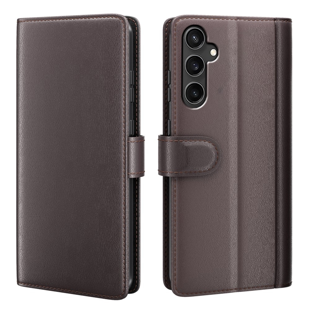 Funda de cuero genuino Samsung Galaxy S23 FE, Marrón