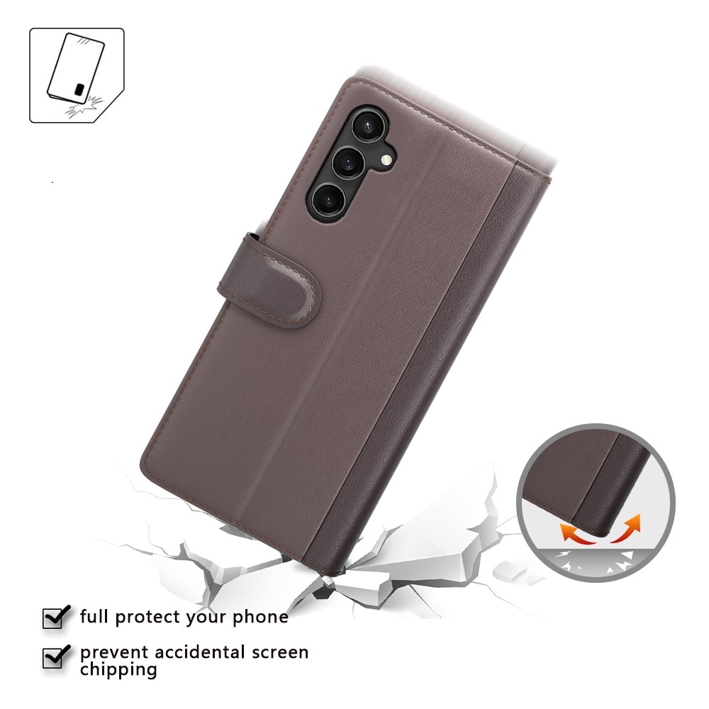 Funda de cuero genuino Samsung Galaxy S23 FE, Marrón