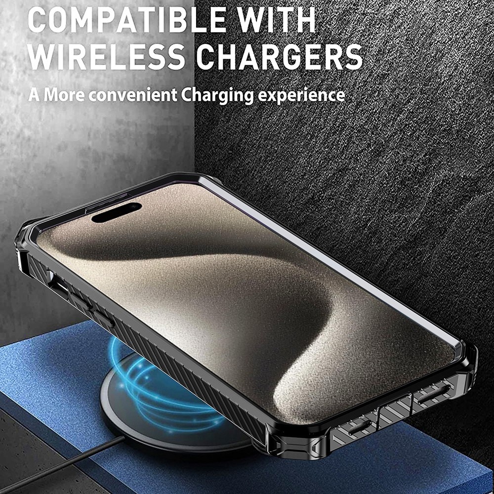 Funda híbrida Tech MagSafe Ring iPhone 15 Pro negro