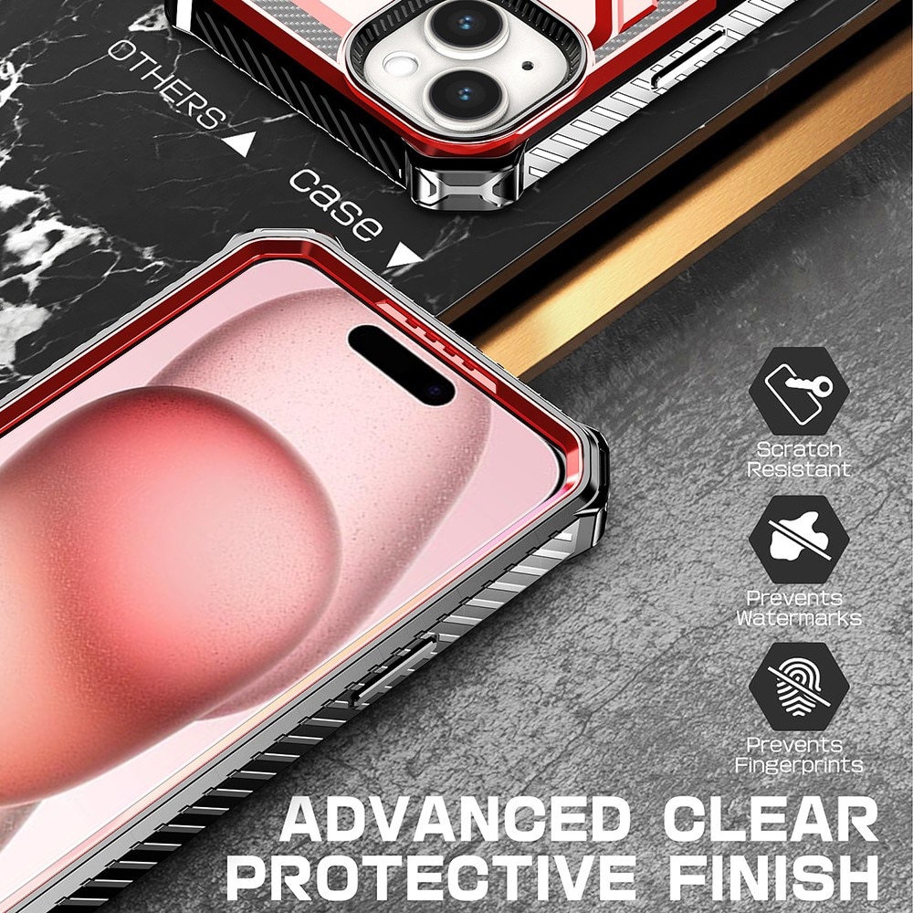 Funda híbrida Tech MagSafe Ring iPhone 15 negro