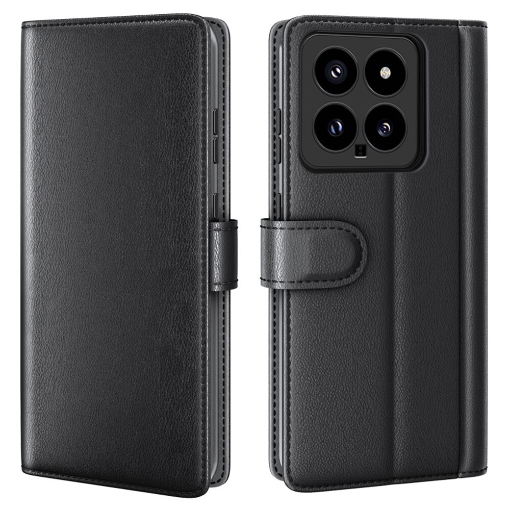 Funda de cuero genuino Xiaomi 14, Negro