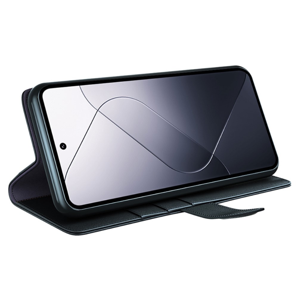 Funda de cuero genuino Xiaomi 14, Negro