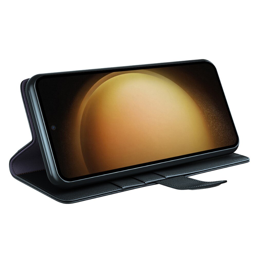 Funda de cuero genuino Samsung Galaxy S24 Plus, negro
