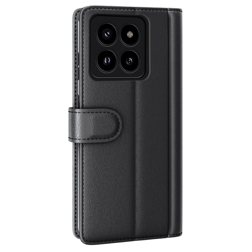 Funda de cuero genuino Xiaomi 14 Pro, Negro