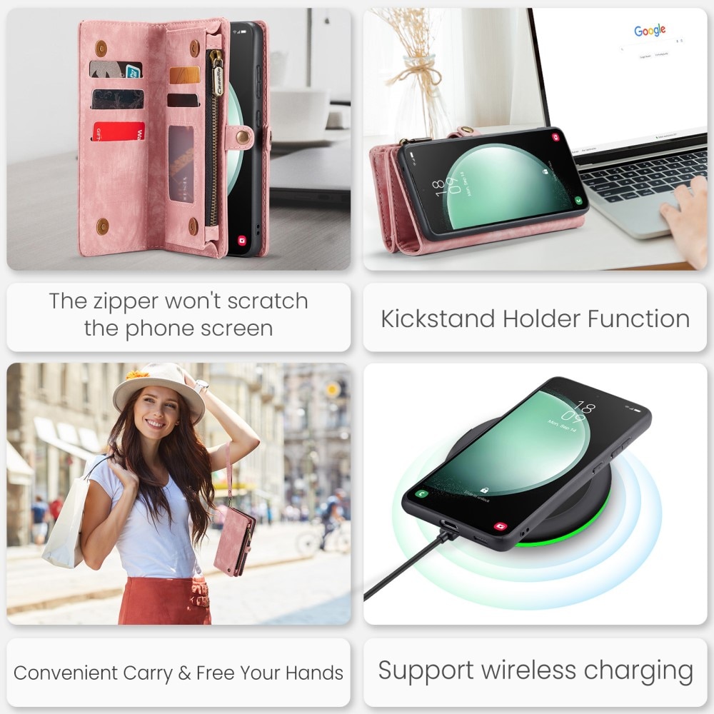 Cartera Multi-Slot Samsung Galaxy S23 FE rosado