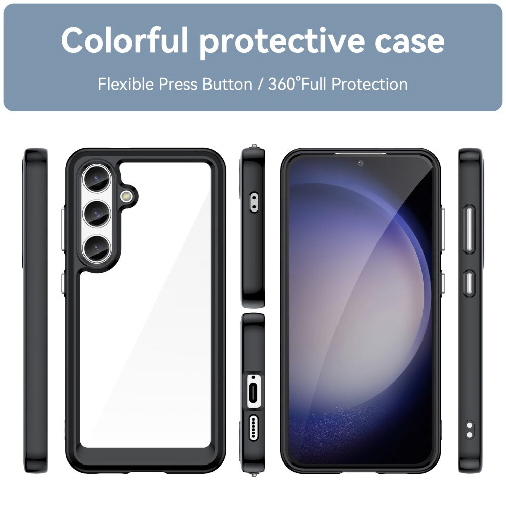 Funda Híbrida Crystal Hybrid Samsung Galaxy S24 negro