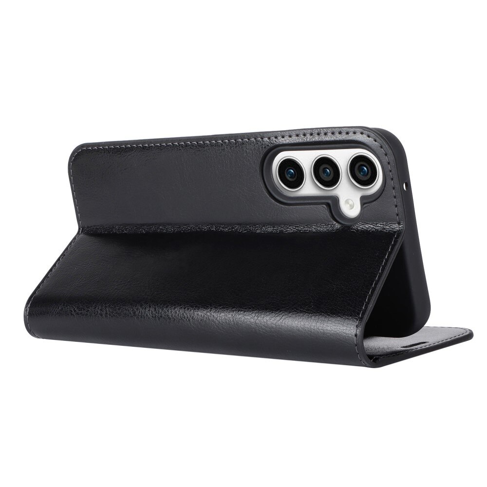 Funda cartera de cuero genuino Samsung Galaxy S23 FE Negro