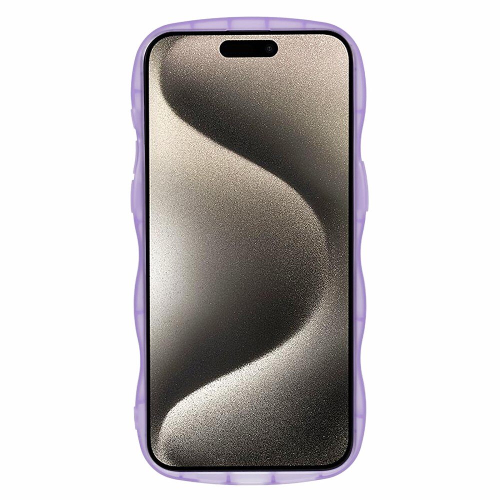 Funda de purpurina Wavy Edge iPhone 15 Pro Max violeta