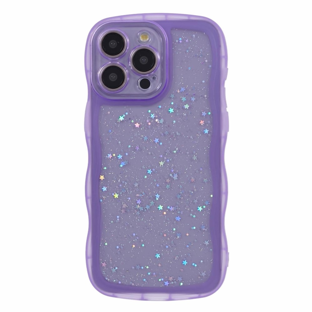 Funda de purpurina Wavy Edge iPhone 15 Pro Max violeta