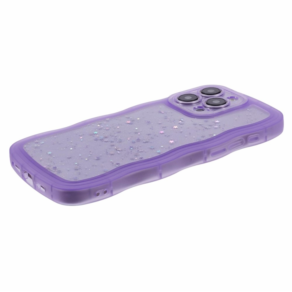 Funda de purpurina Wavy Edge iPhone 15 Pro Max violeta