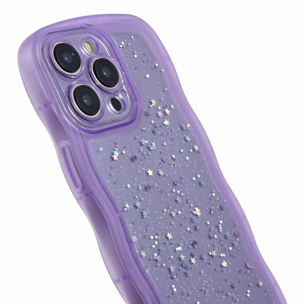 Funda de purpurina Wavy Edge iPhone 15 Pro Max violeta