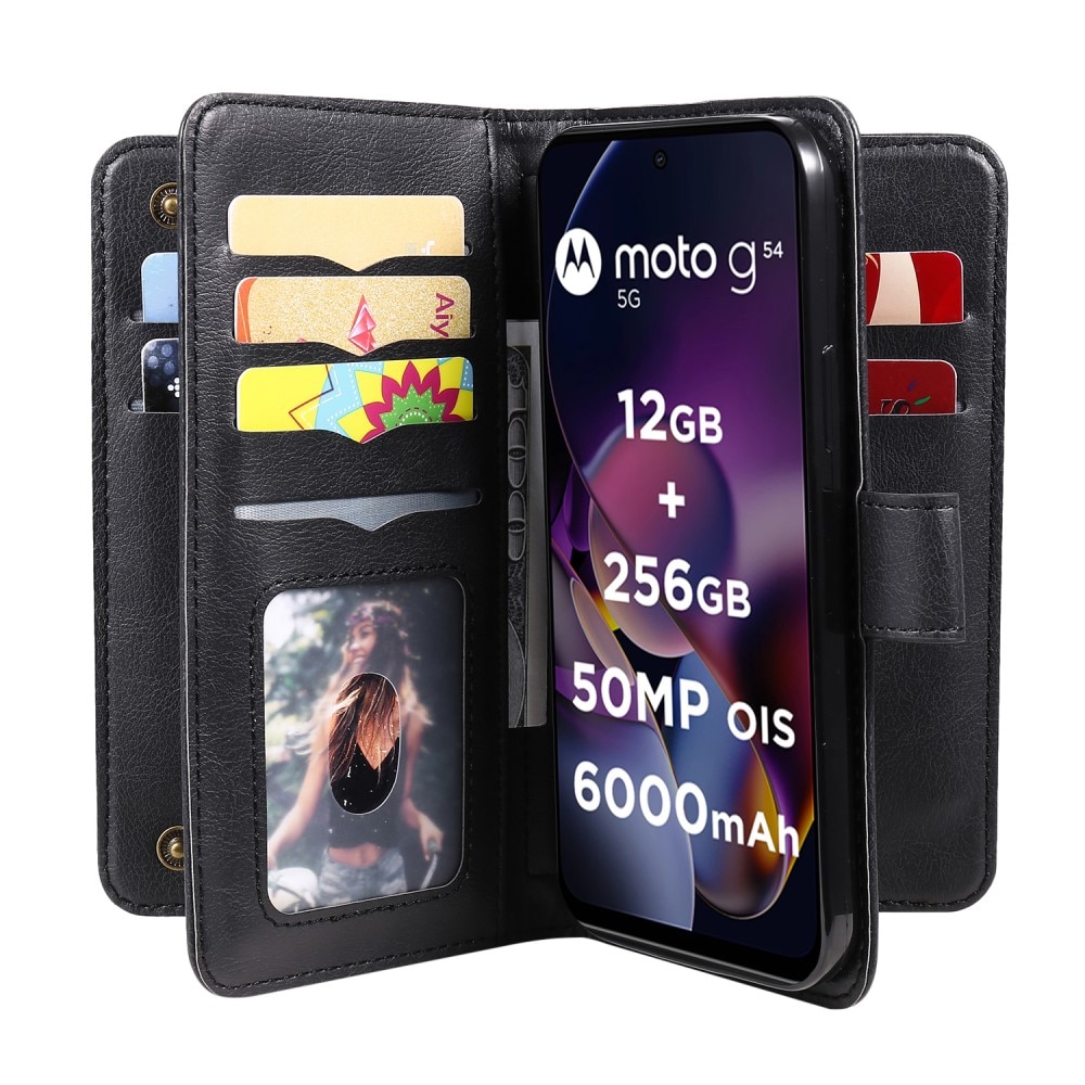 Funda cartera Multi-slot Motorola Moto G54, negro