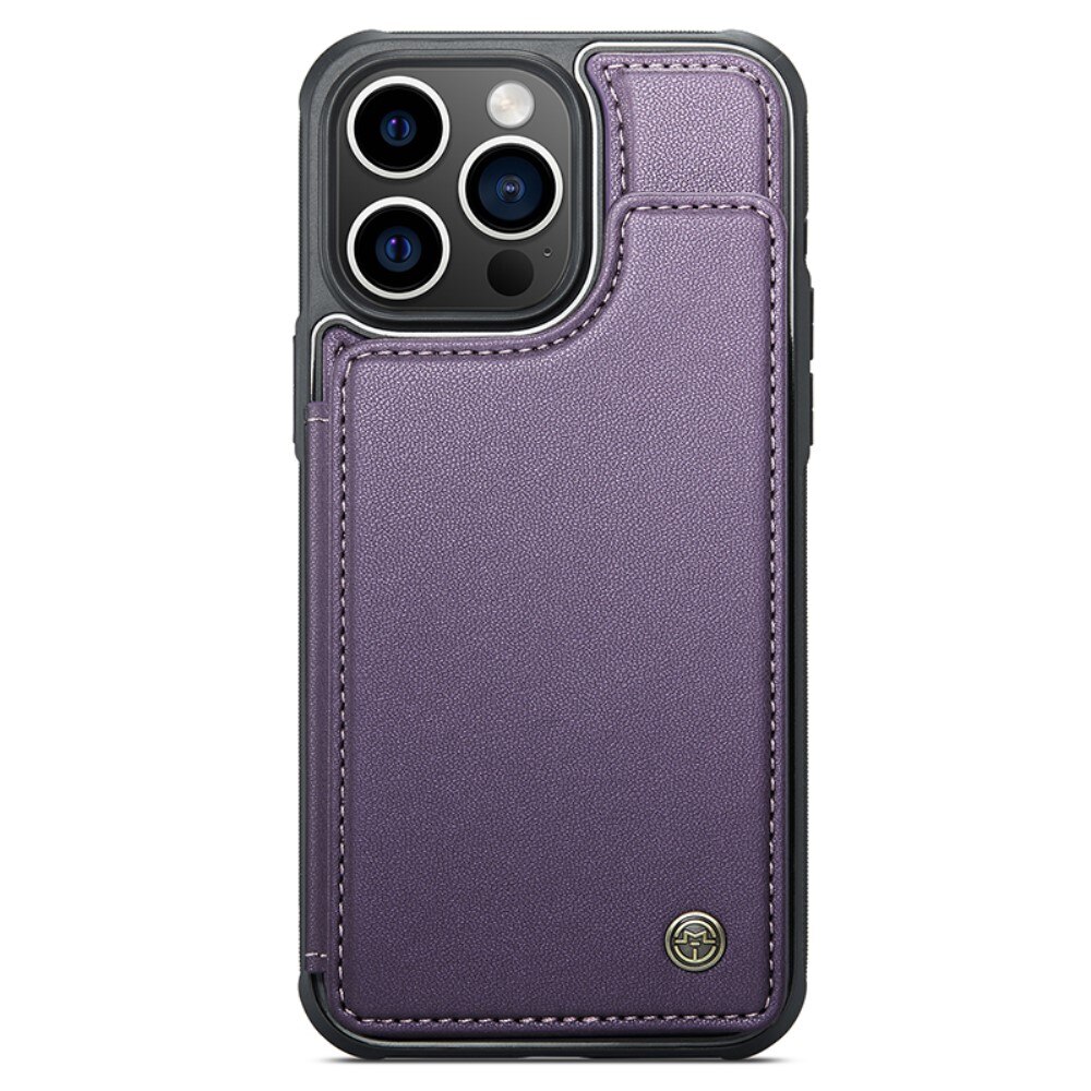 Funda con tarjetero anti-RFID iPhone 15 Pro violeta