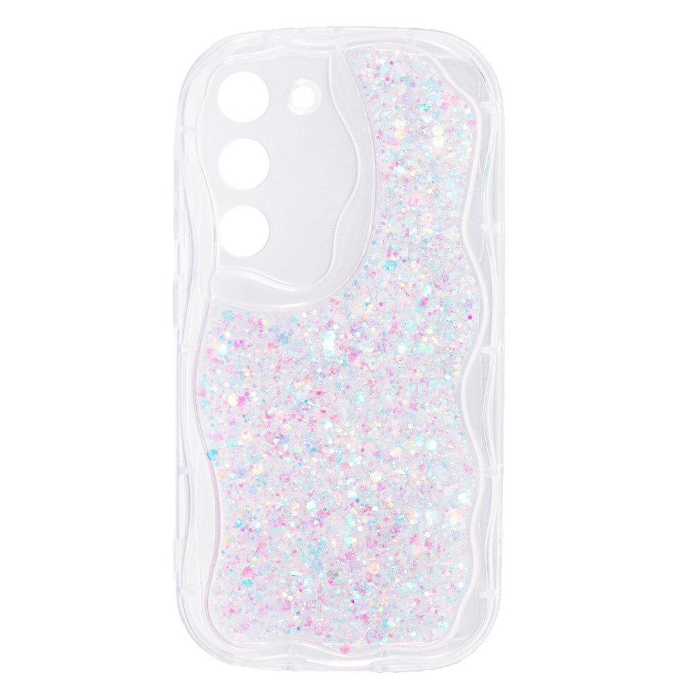 Funda de purpurina Wavy Samsung Galaxy S23 rosado