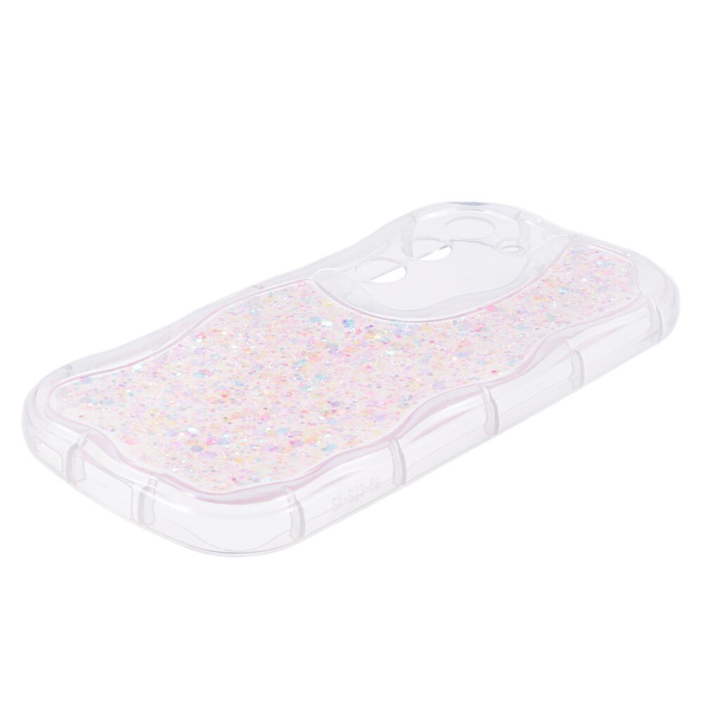 Funda de purpurina Wavy Samsung Galaxy S23 rosado