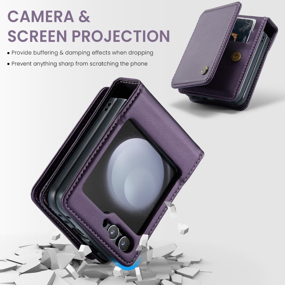 Funda con tarjetero anti-RFID Samsung Galaxy Z Flip 5 violeta