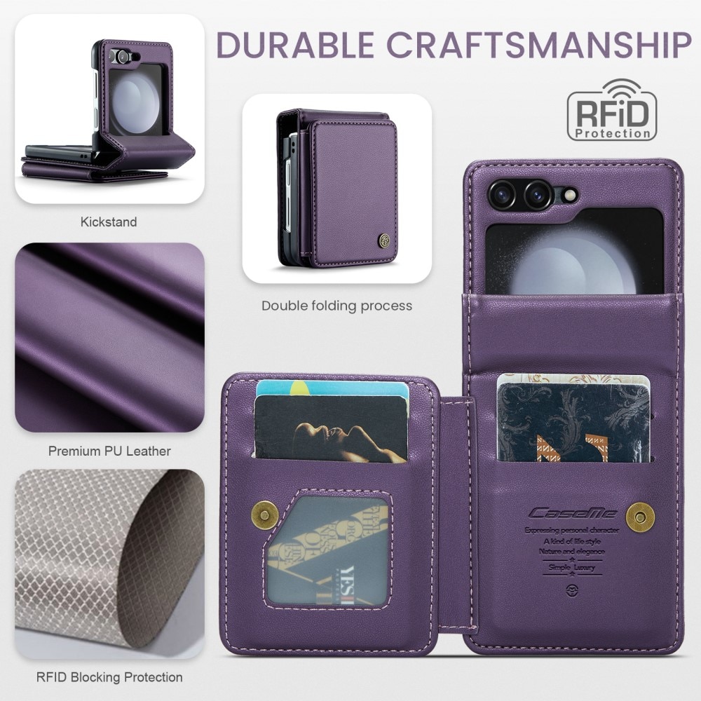 Funda con tarjetero anti-RFID Samsung Galaxy Z Flip 6 violeta