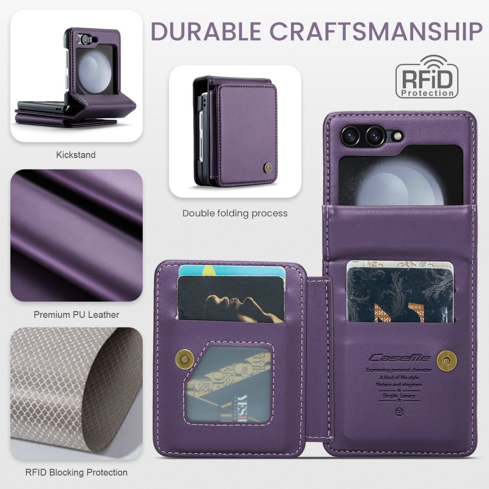 Funda con tarjetero anti-RFID Samsung Galaxy Z Flip 5 violeta