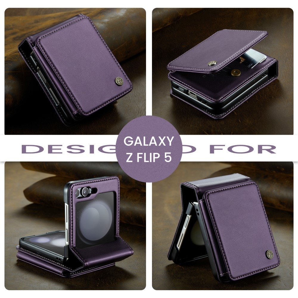 Funda con tarjetero anti-RFID Samsung Galaxy Z Flip 5 violeta