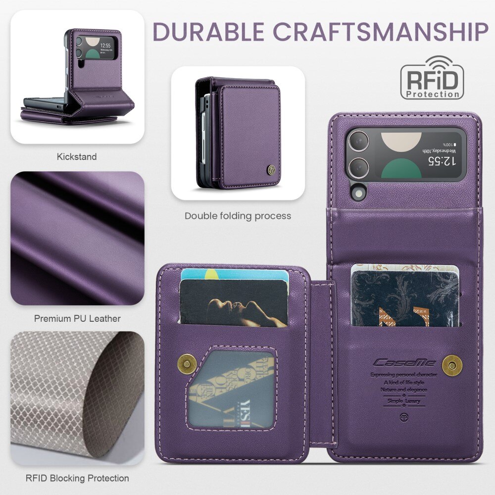 Funda con tarjetero anti-RFID Samsung Galaxy Z Flip 3 violeta