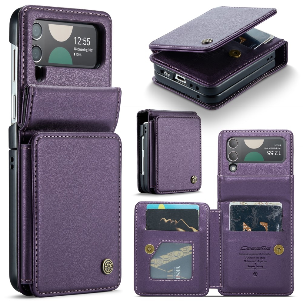 Funda con tarjetero anti-RFID Samsung Galaxy Z Flip 4 violeta