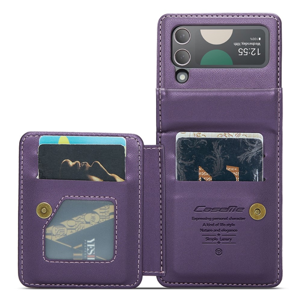 Funda con tarjetero anti-RFID Samsung Galaxy Z Flip 4 violeta