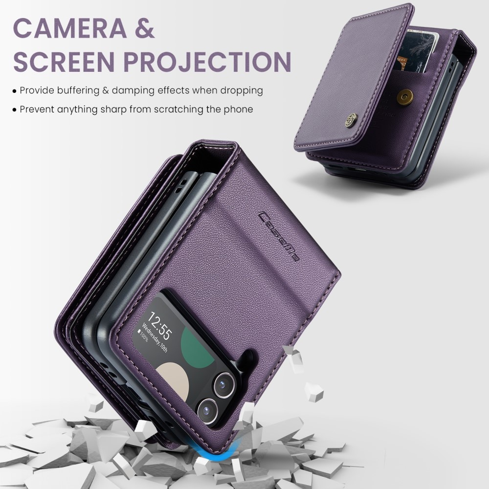 Funda con tarjetero anti-RFID Samsung Galaxy Z Flip 4 violeta