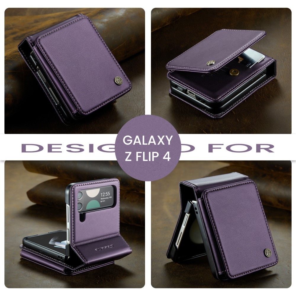 Funda con tarjetero anti-RFID Samsung Galaxy Z Flip 4 violeta