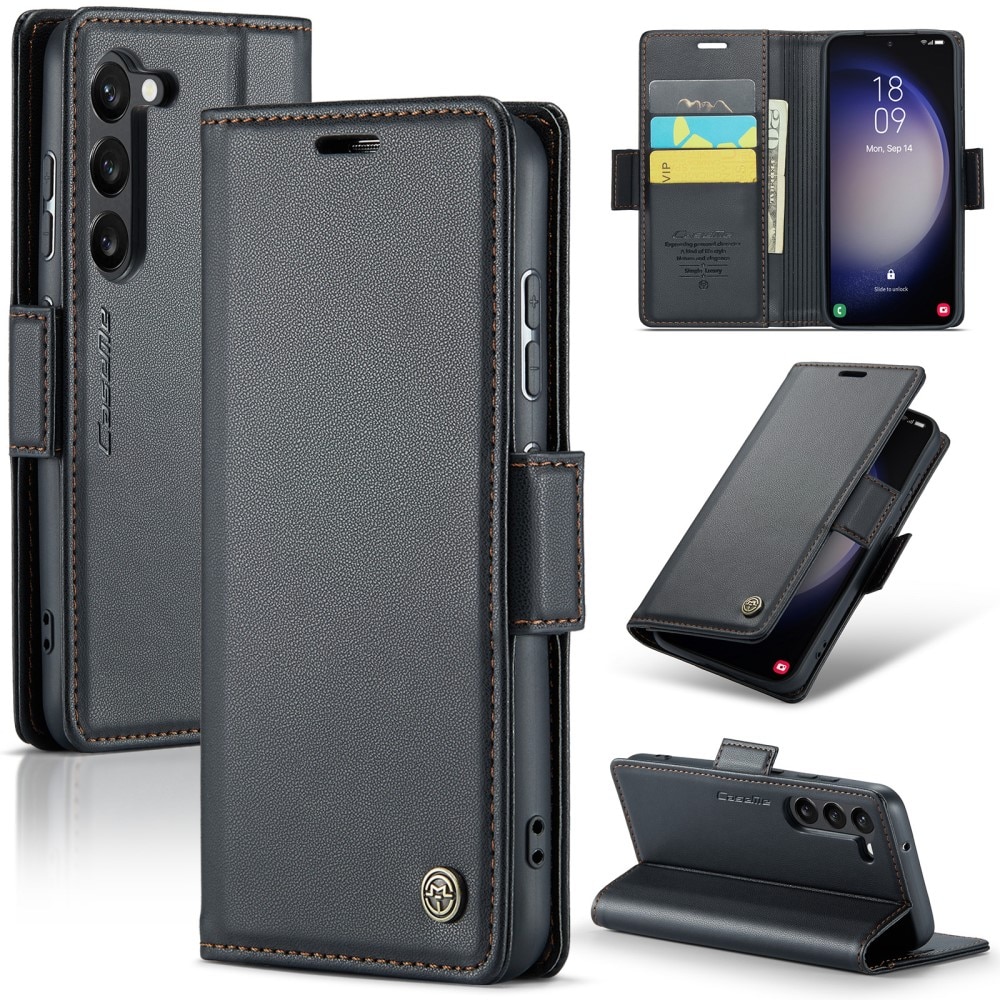 Funda delgada con solapa anti-RFID Samsung Galaxy S24 Negro