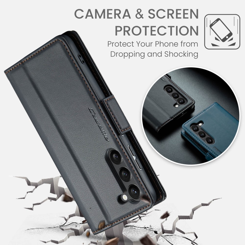 Funda delgada con solapa anti-RFID Samsung Galaxy S24 Negro
