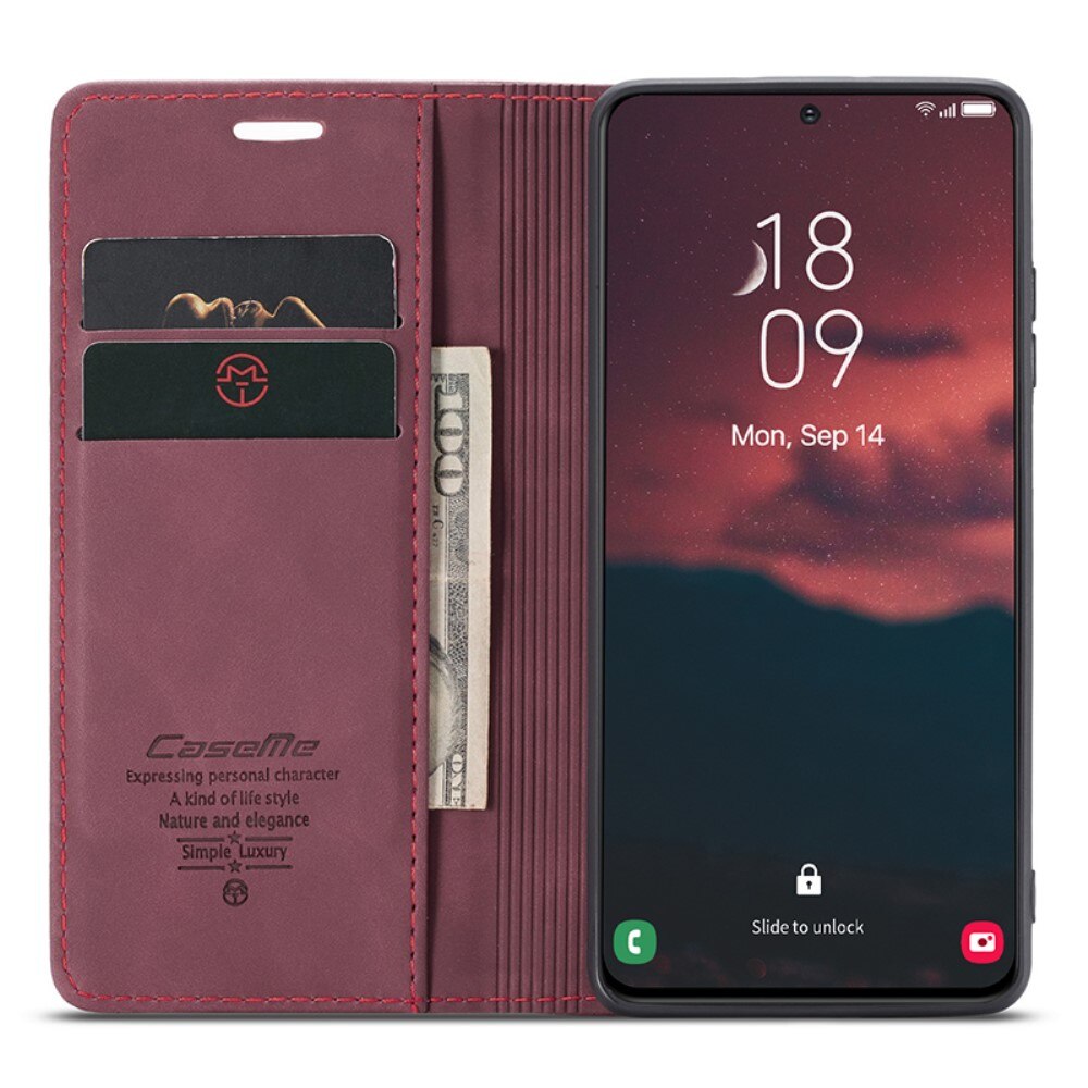 Funda delgada con solapa Samsung Galaxy S24 Plus Rojo