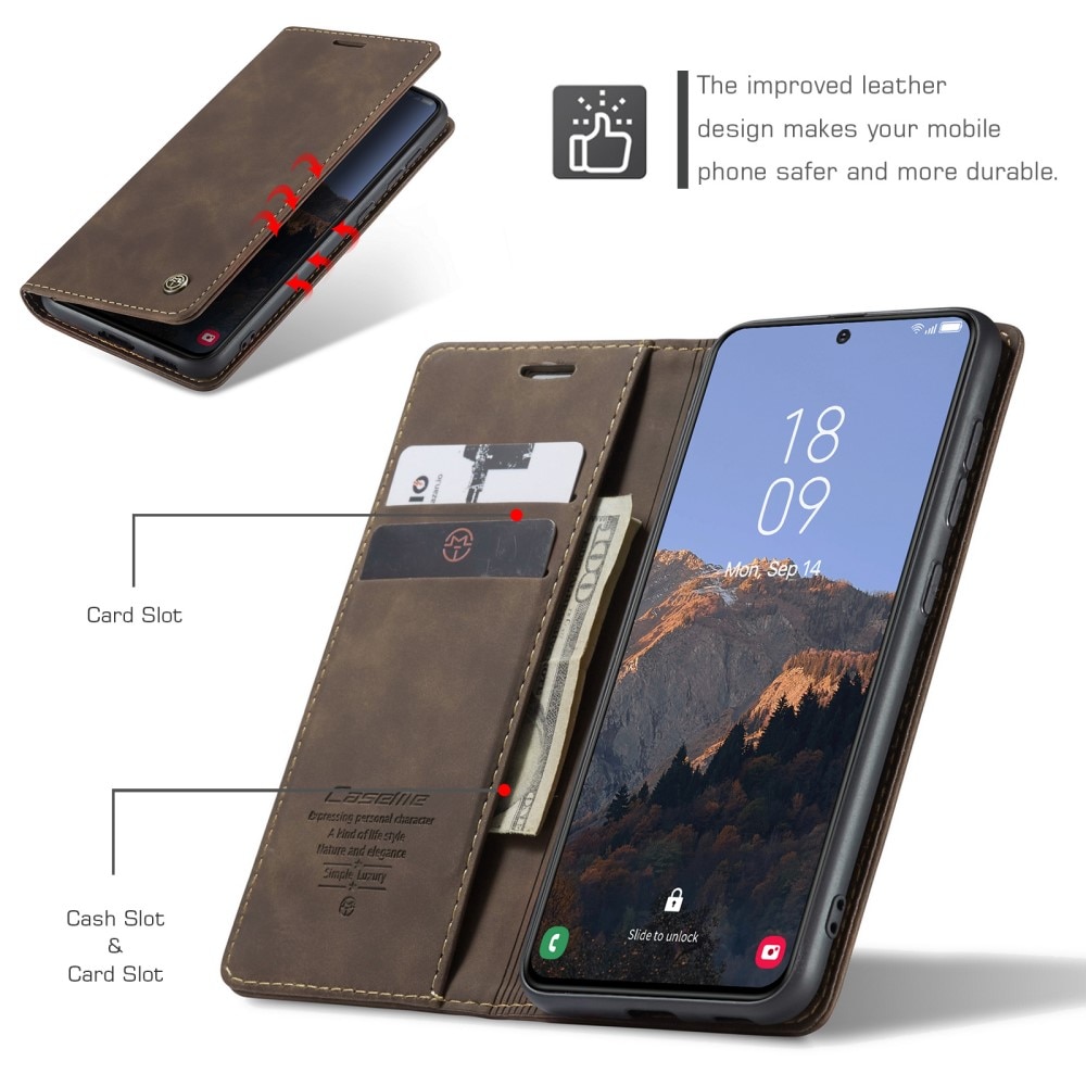 Funda delgada con solapa Samsung Galaxy S24 Marrón