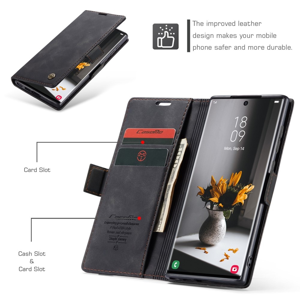 Funda delgada con solapa Samsung Galaxy S24 Ultra Negro
