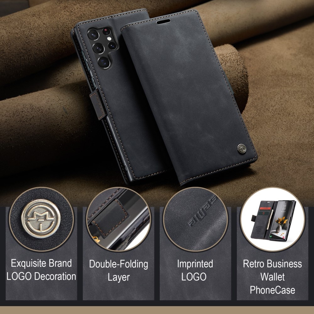 Funda delgada con solapa Samsung Galaxy S24 Ultra Negro