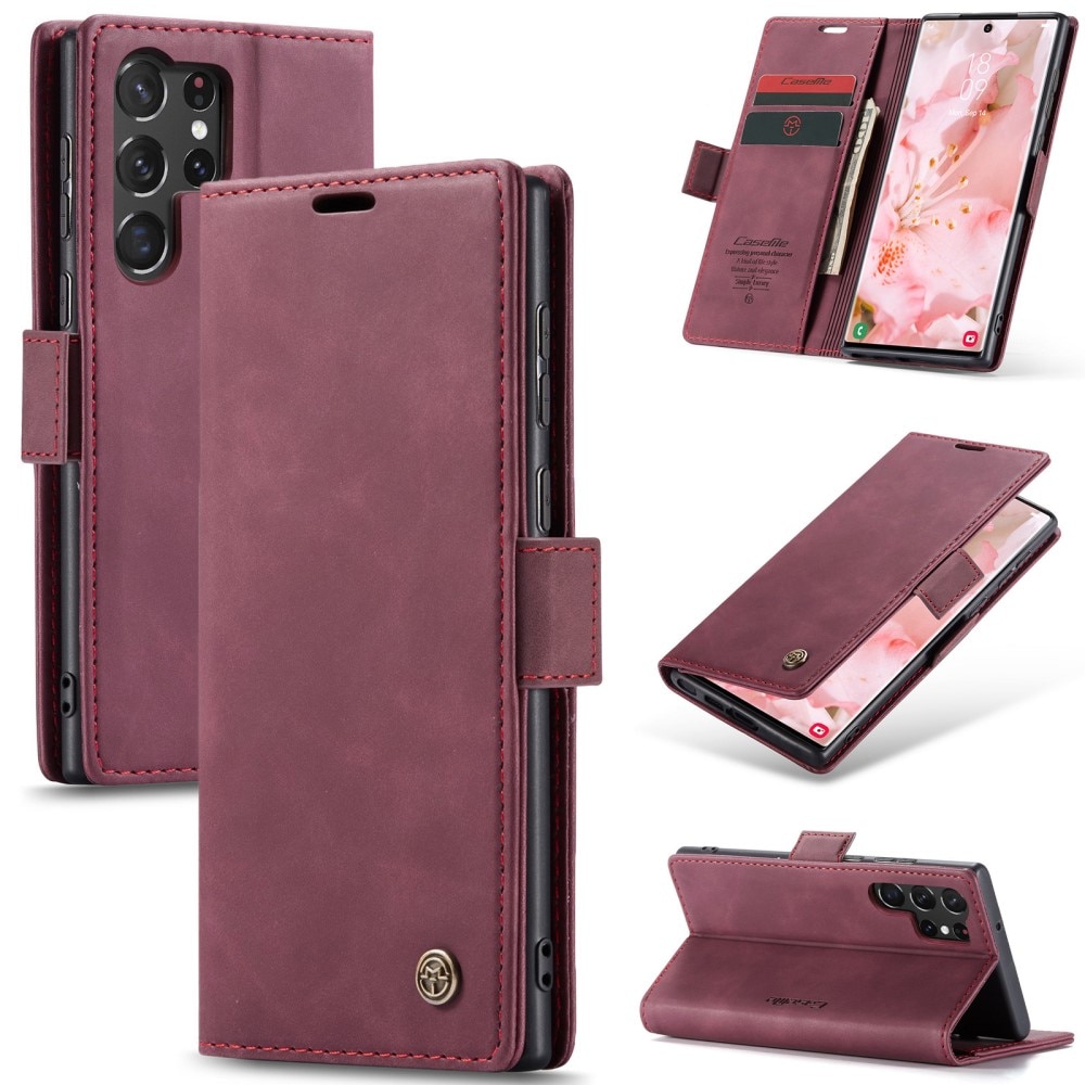 Funda delgada con solapa Samsung Galaxy S24 Ultra Rojo