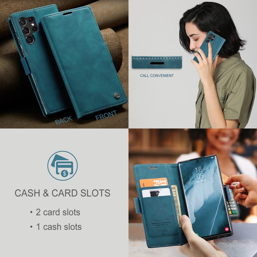 Funda delgada con solapa Samsung Galaxy S24 Ultra Azul