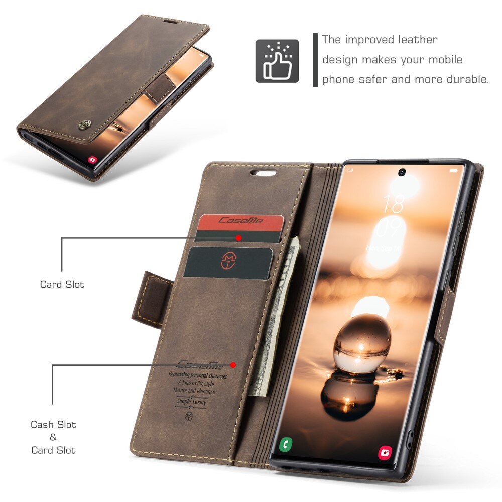 Funda delgada con solapa Samsung Galaxy S24 Ultra Marrón