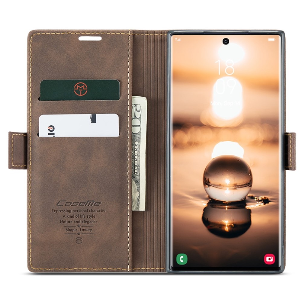Funda delgada con solapa Samsung Galaxy S24 Ultra Marrón