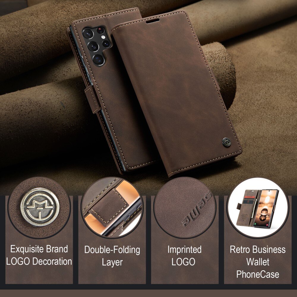 Funda delgada con solapa Samsung Galaxy S24 Ultra Marrón