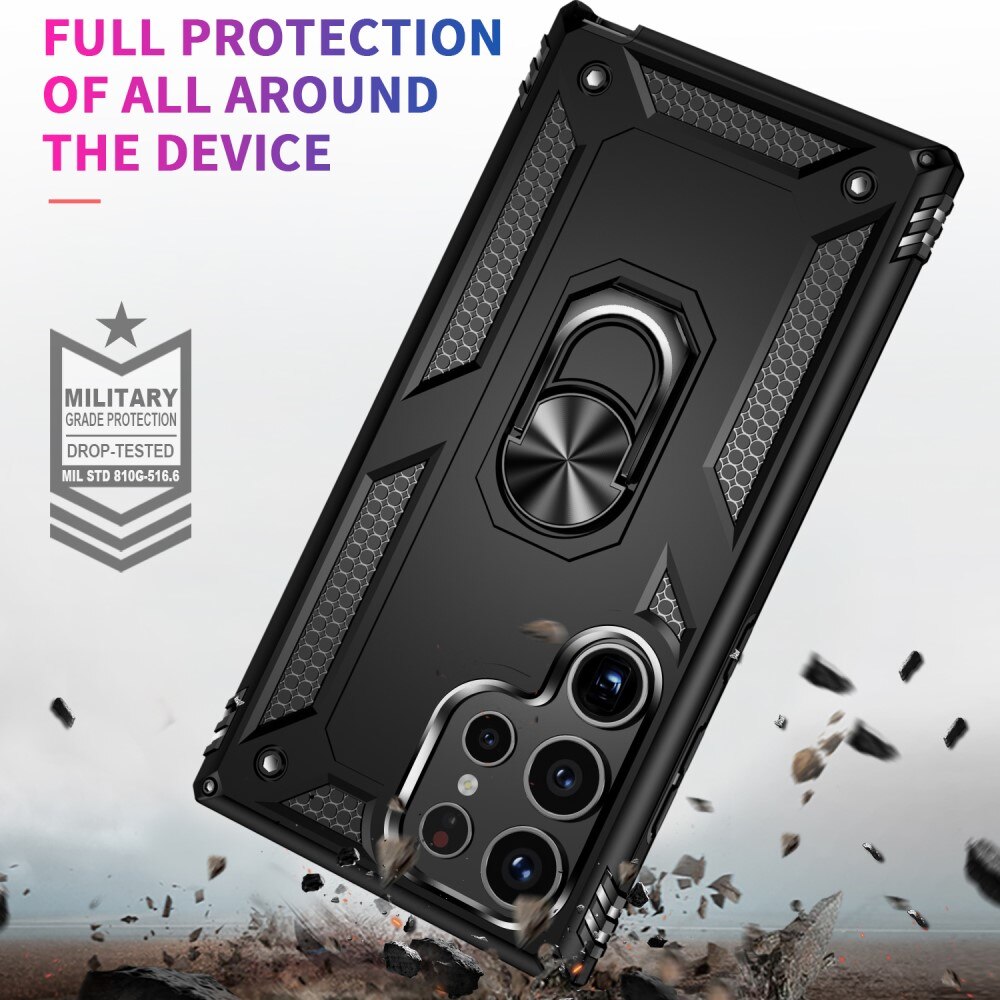 Funda híbrida Tech Ring Samsung Galaxy S24 Ultra negro